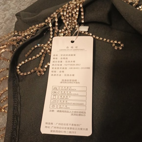 Black Rhinestone Fringe Mini Dress | Spaghetti Strap Night Out Style - Picture 8 of 8